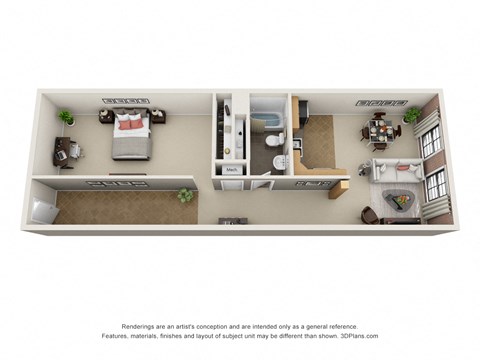 Floor plan for 2 beds, 1 bath, 1200 sqft